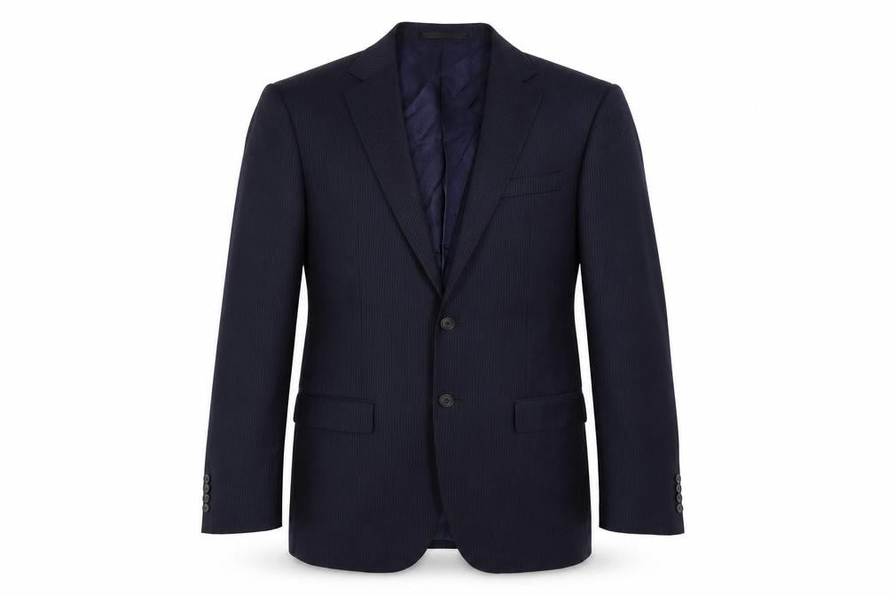 Marks and Spencer Mens Blue Striped Wool Jacket Suit Jacket Size 40 Regular