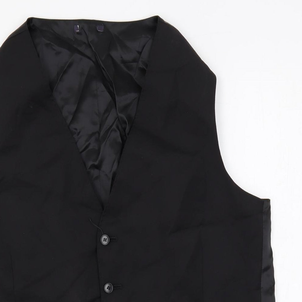 Marks and Spencer Mens Black Polyester Jacket Suit Jacket Size 44 Regular