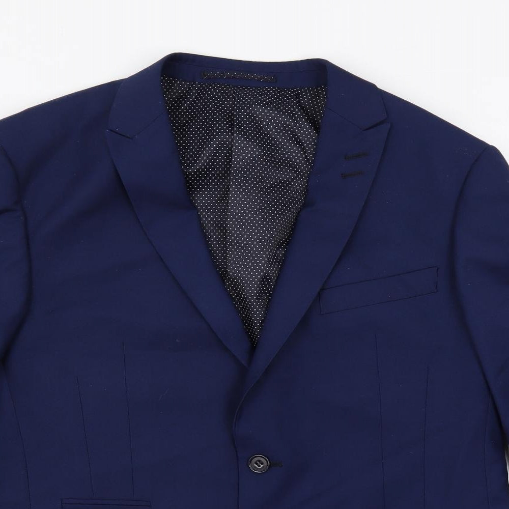 Skopes Mens Blue Polyester Jacket Suit Jacket Size 38 Regular