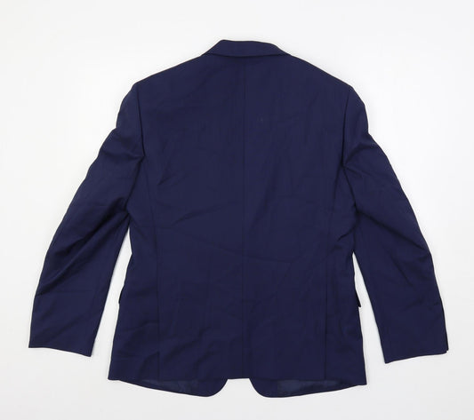 Marks and Spencer Mens Blue Polyester Jacket Suit Jacket Size 40 Regular