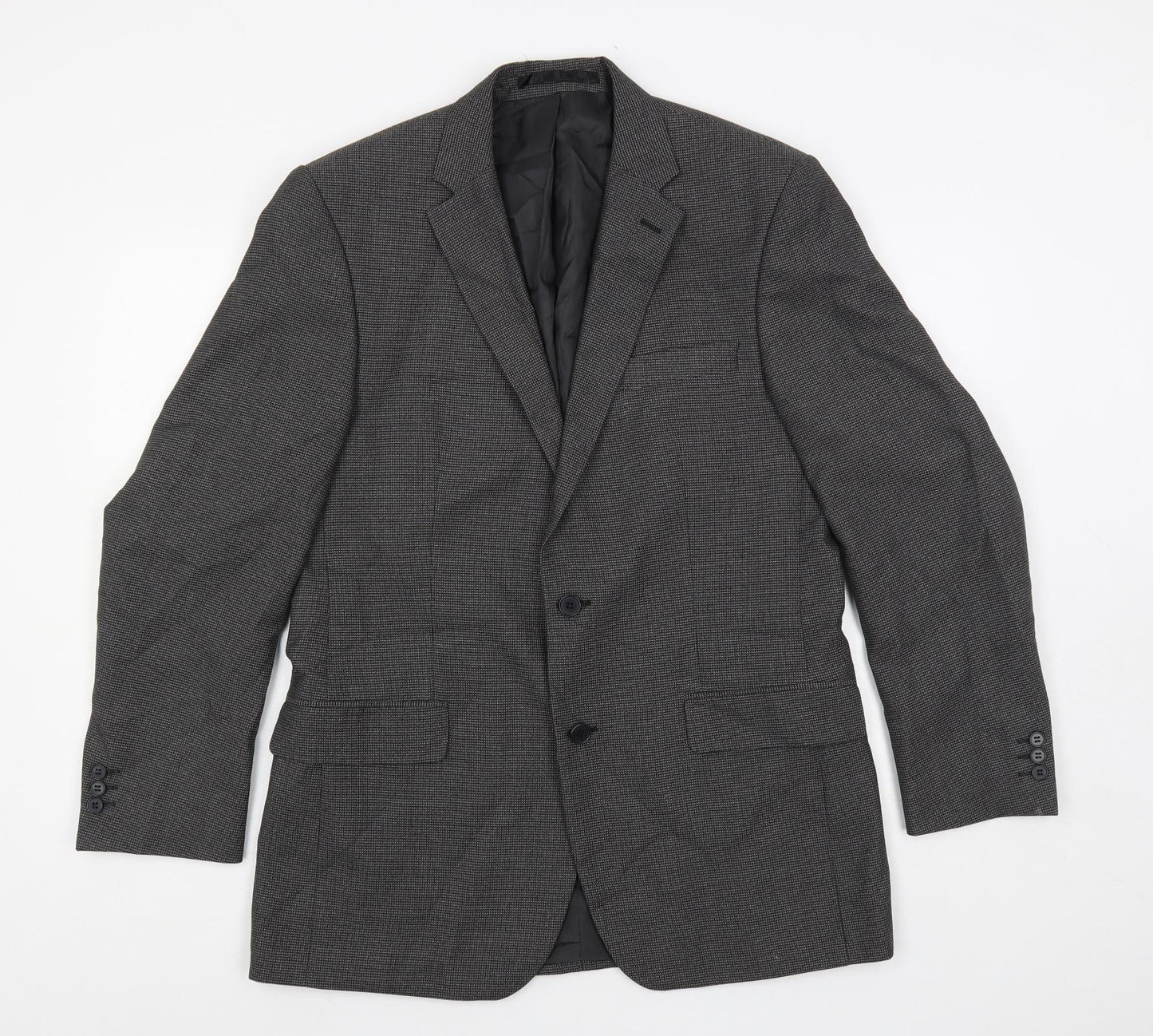 Karl Jackson Mens Grey Polyester Jacket Suit Jacket Size 40 Regular