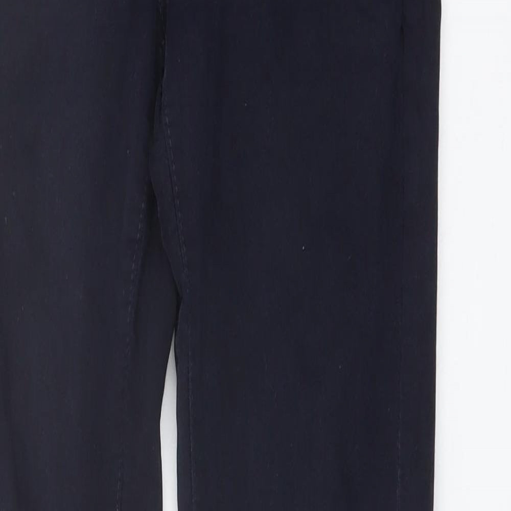H&M Womens Blue Cotton Straight Jeans Size 8 L29 in Regular Button