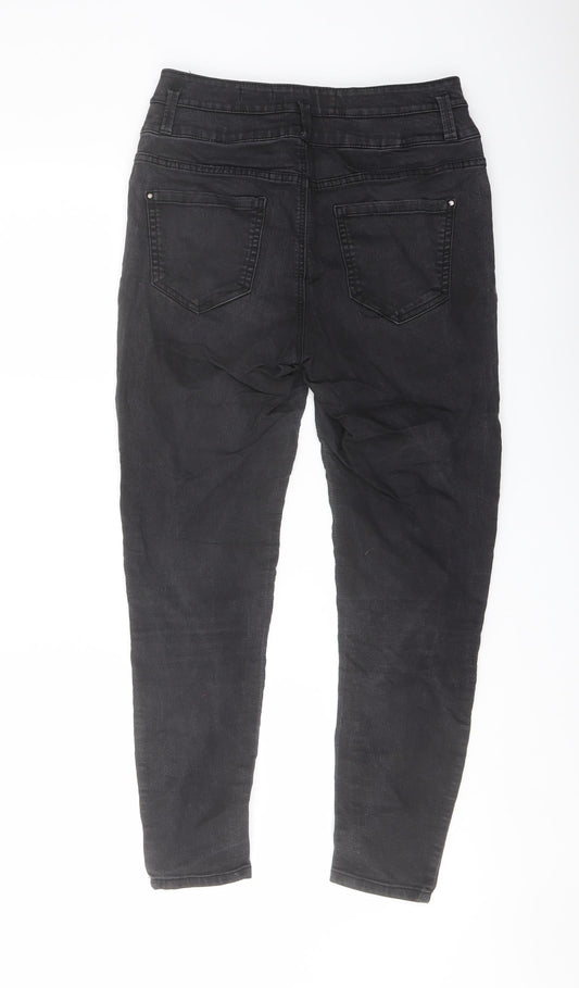 New Look Womens Black Cotton Skinny Jeans Size 10 L24 in Regular Button