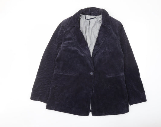 Per Una Womens Blue Jacket Size 10 Button