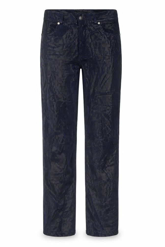 Red Apple Womens Blue Cotton Trousers Size 28 in L32 in Regular Button