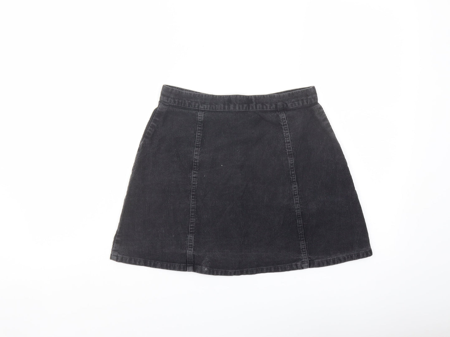 Cooperative Womens Grey Cotton A-Line Skirt Size S Button