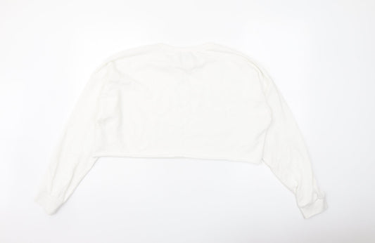 Missguided Womens White Polyester Pullover Sweatshirt Size 14 Pullover