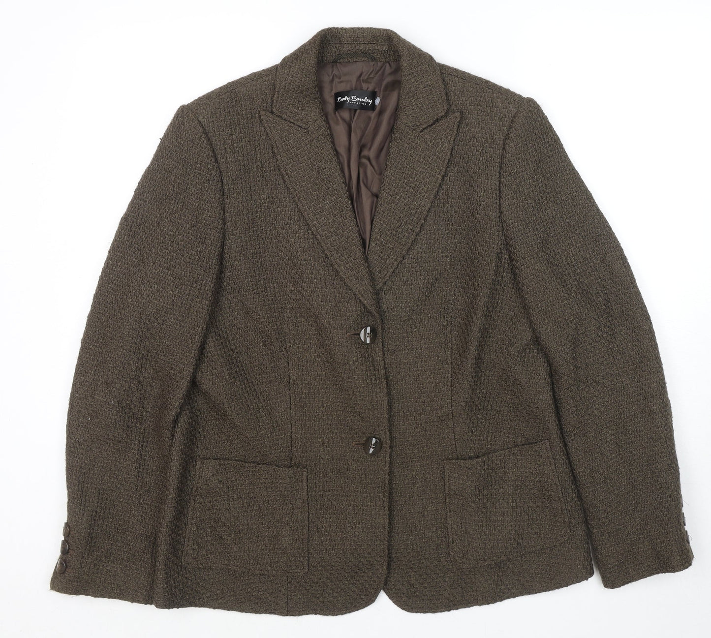 Betty Barclay Womens Brown Jacket Blazer Size 18 Button