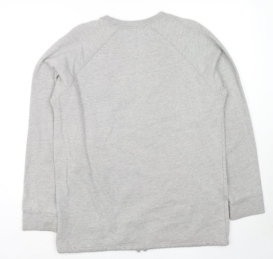 Pull&Bear Womens Grey Cotton Pullover Hoodie Size M Pullover - Logo