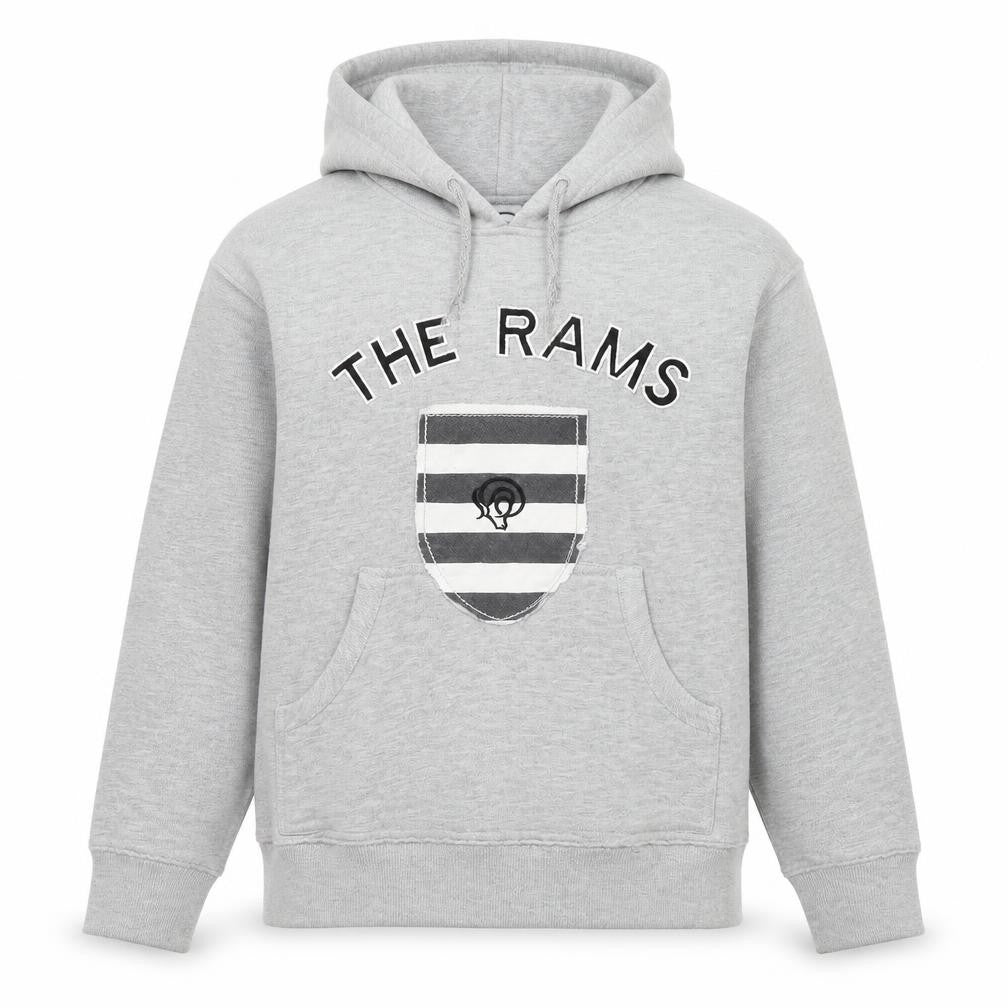 The Rams Boys Grey Cotton Pullover Hoodie Size 10-11 Years Pullover - Logo