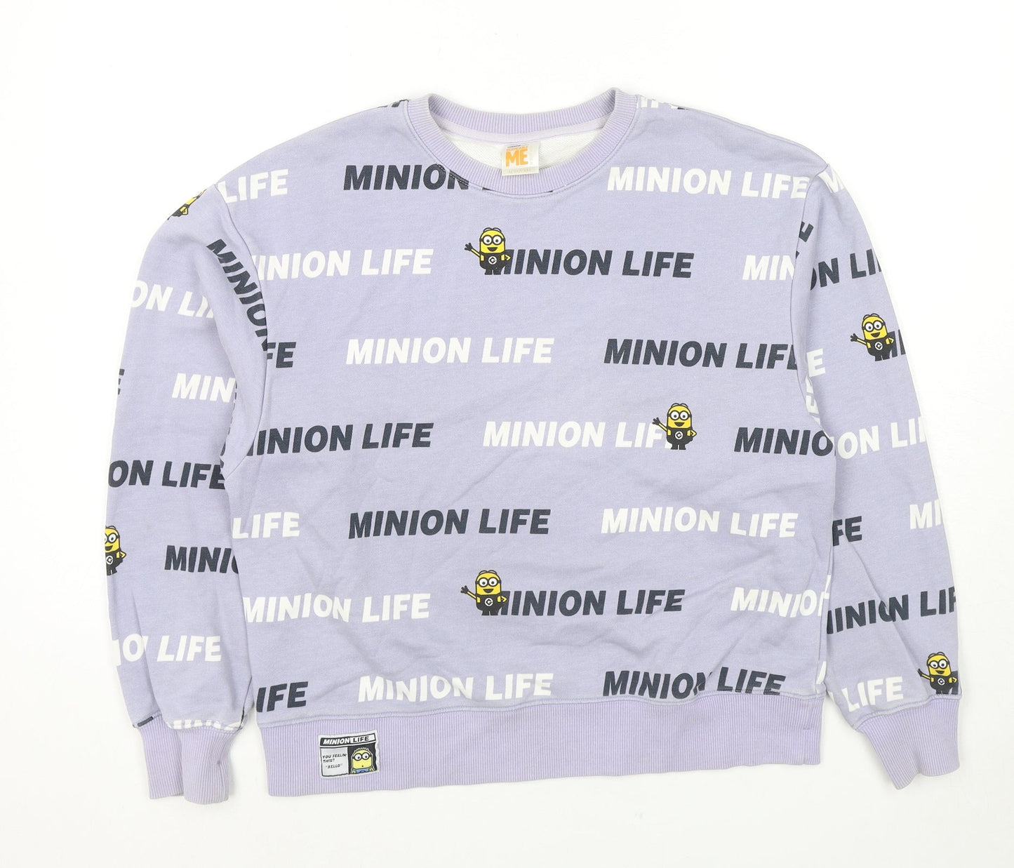 Minions Womens Purple Cotton Pullover Sweatshirt Size M Pullover - Despicable Me Minion Life