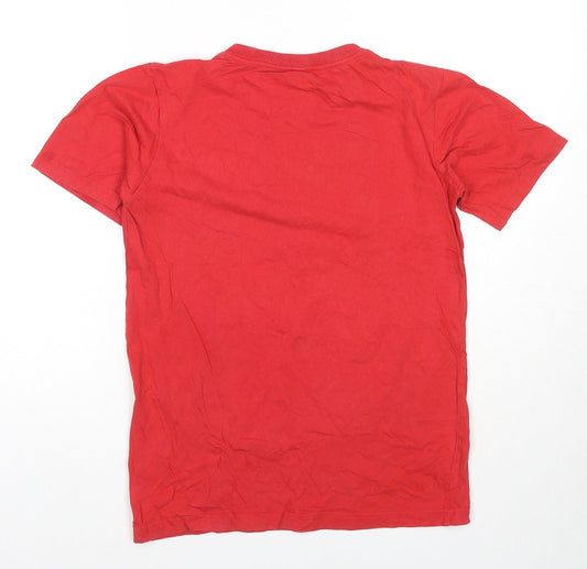 Levi's Boys Red Cotton Basic T-Shirt Size 16 Years Round Neck Pullover - Logo