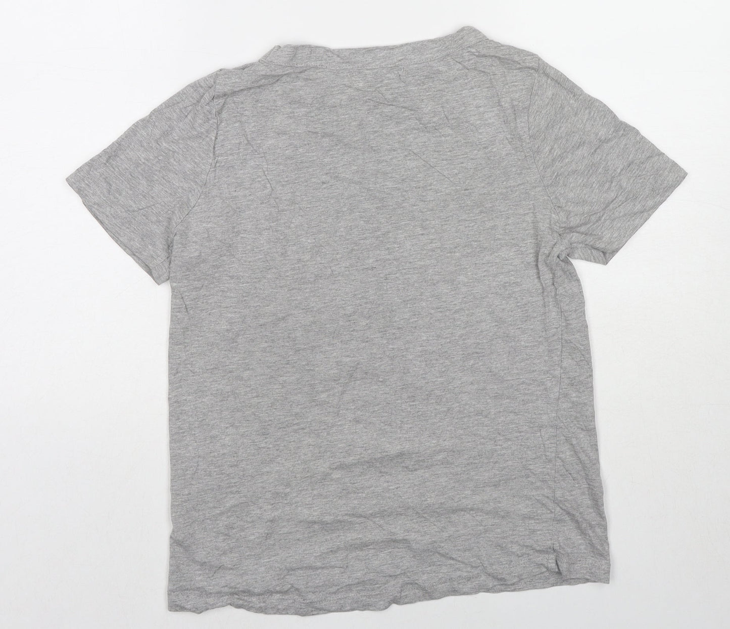 Sfera Womens Grey Polyester Basic T-Shirt Size S Round Neck - Beaded Detail
