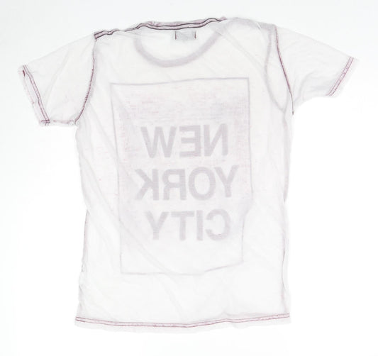 alcott Mens Ivory Cotton T-Shirt Size M Roll Neck - New York City