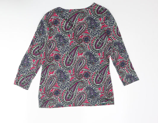 Tablots Womens Multicoloured Paisley Viscose Basic Blouse Size S V-Neck
