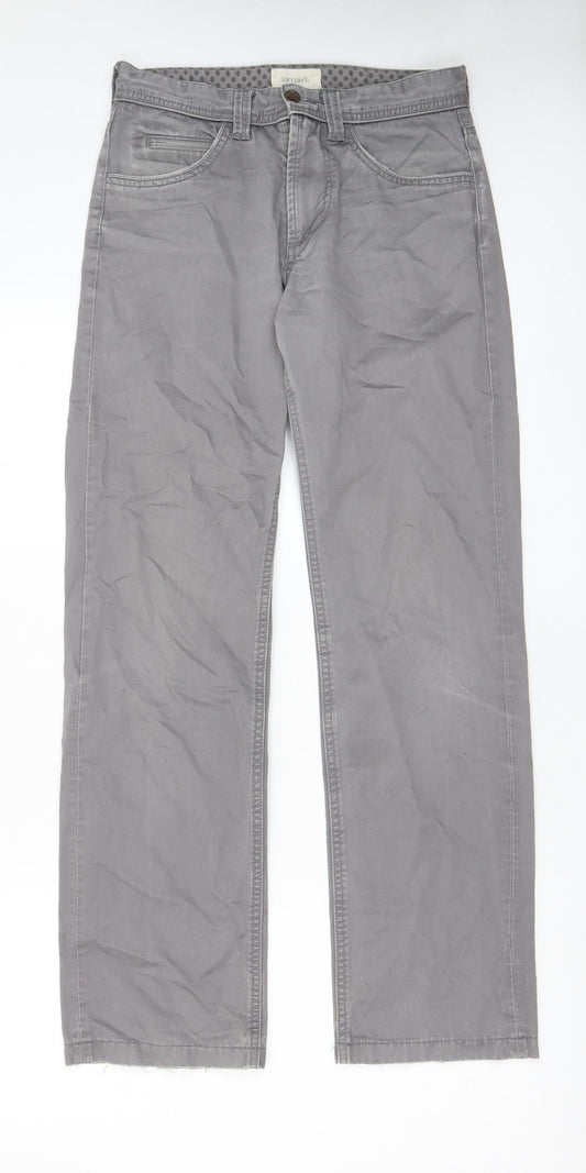 SOFT GREY Womens Grey Cotton Chino Shorts Size 28 in L3 in Regular Zip - Pockets, Belt Loops