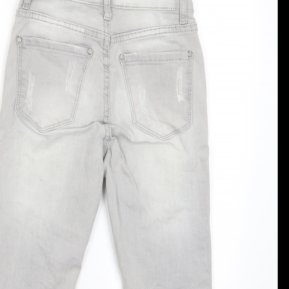 Redial Womens Grey Cotton Bermuda Shorts Size 6 L11 in Regular Zip - Pockets, Belt Loops