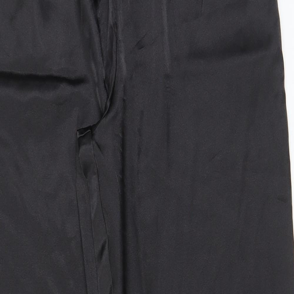 ASOS Womens Black Polyester Trousers Size L L30 in Regular Drawstring - Elasticated Waist