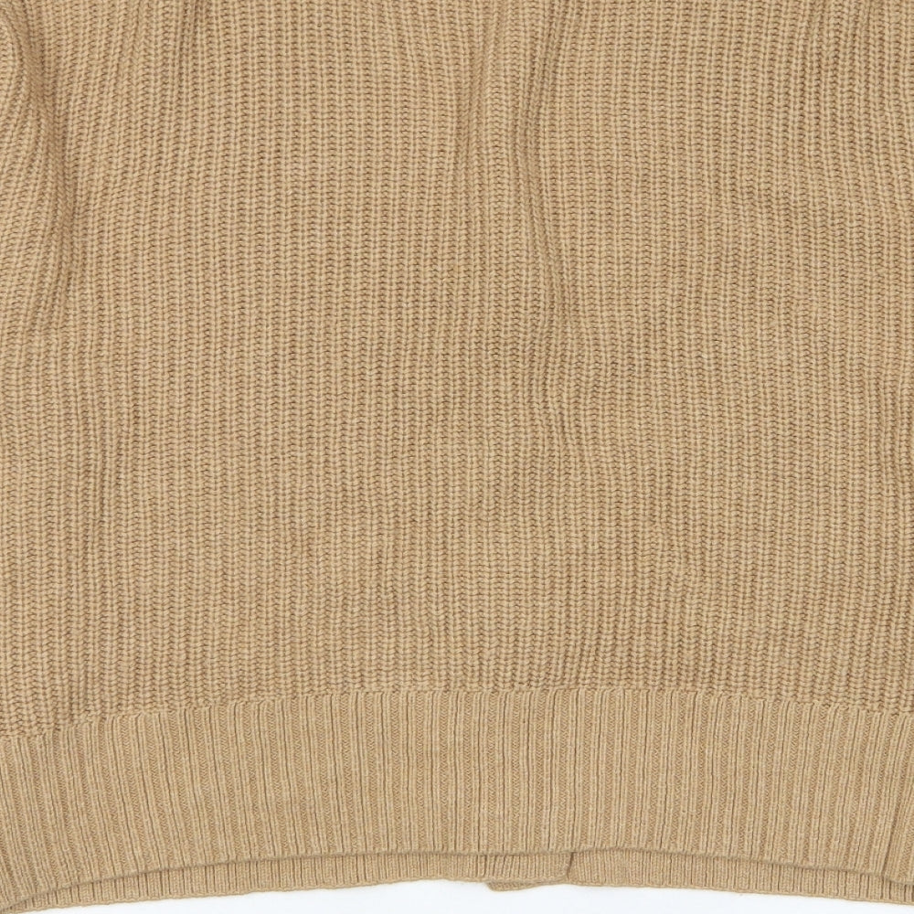 Marks and Spencer Womens Brown V-Neck Cotton Cardigan Jumper Size XL - Buttons