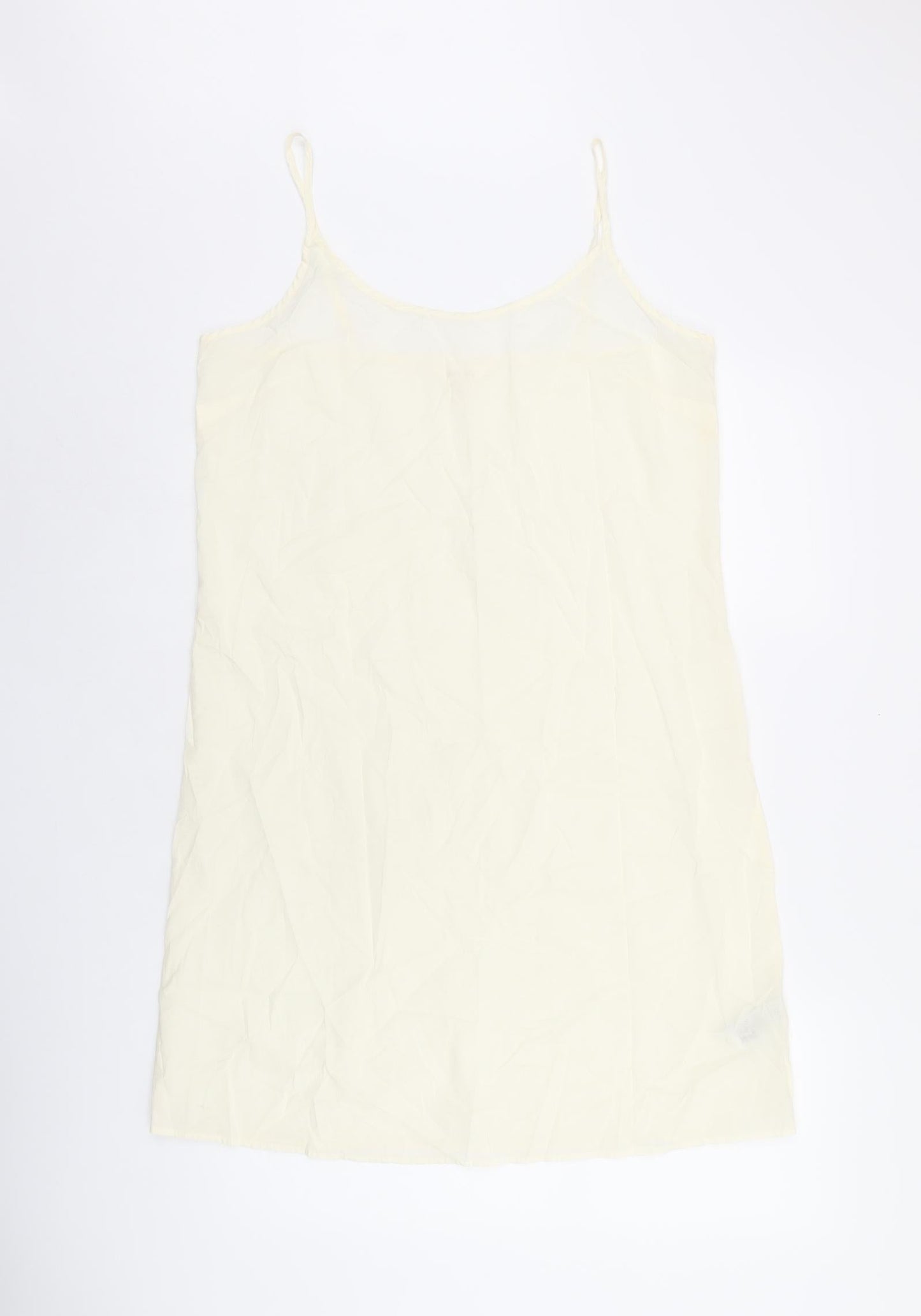 Per Una Womens Ivory Cotton Tank Dress Size 12 Scoop Neck Pullover
