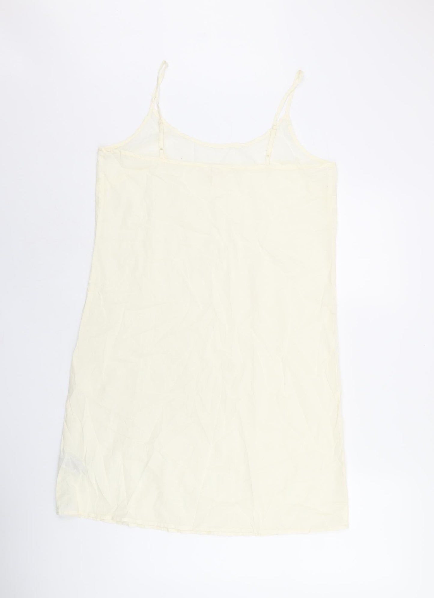 Per Una Womens Ivory Cotton Tank Dress Size 12 Scoop Neck Pullover