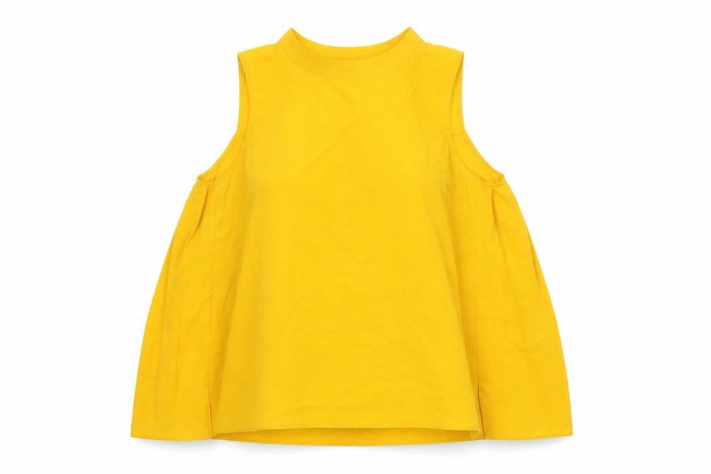 Womens UK Size 8 French Connection Yellow Polyester Blouse