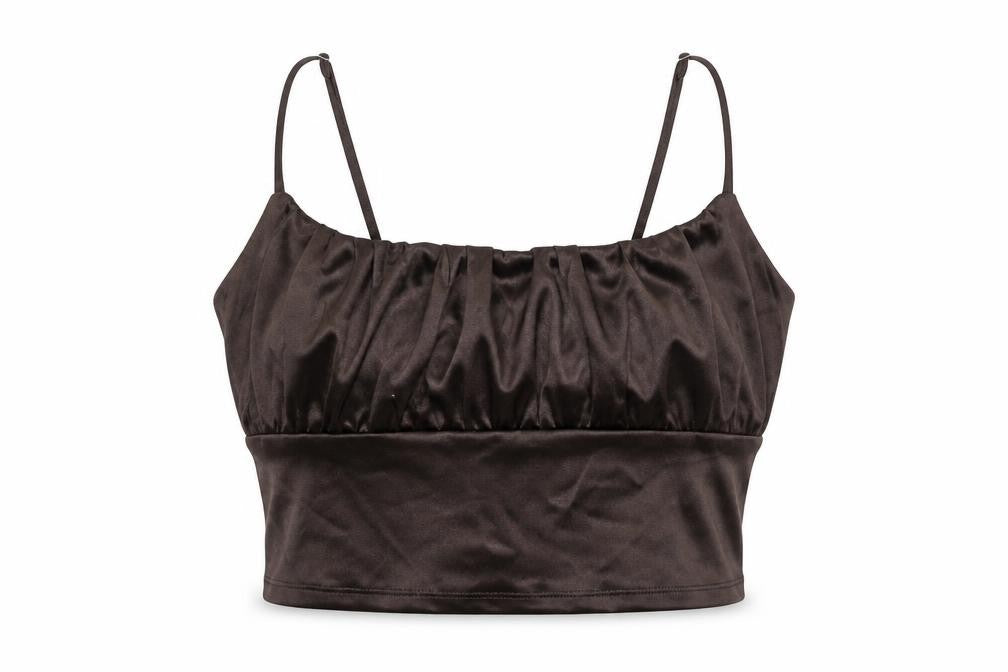 H&M Womens Brown Polyester Camisole T-Shirt Size L Scoop Neck