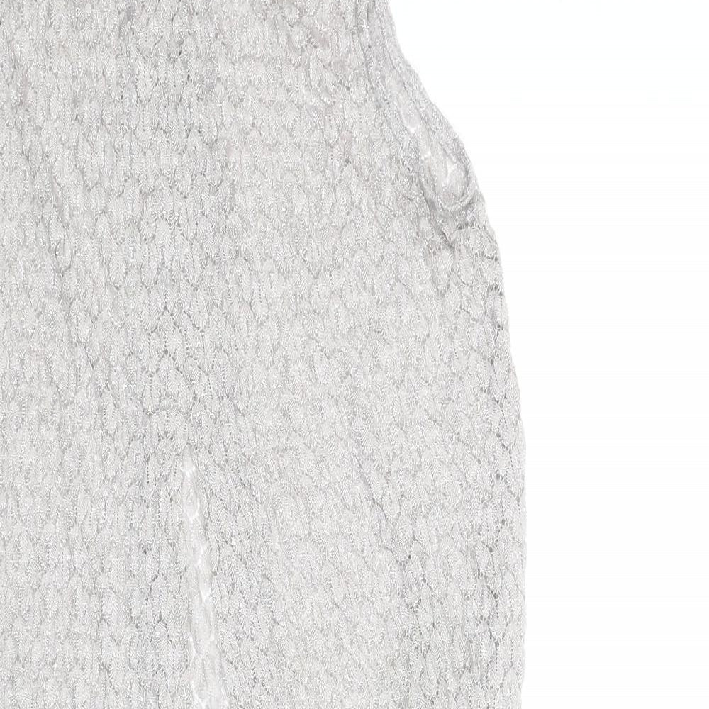 River Island Womens Grey Polyamide Basic Tank Size 12 Round Neck