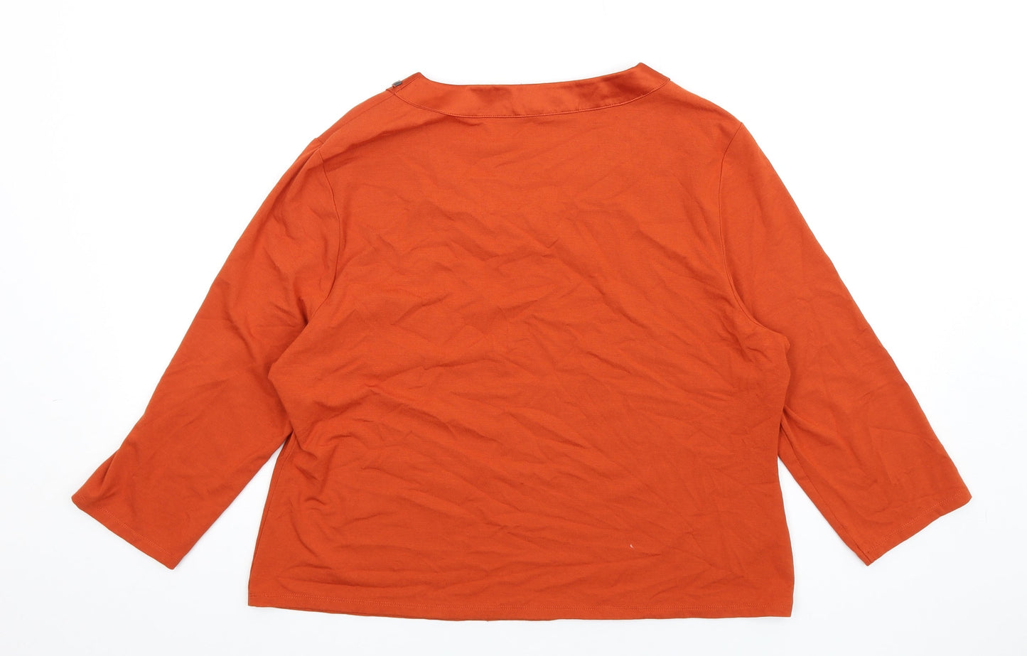 CC Womens Orange Viscose Basic T-Shirt Size XL V-Neck - Beaded Neckline