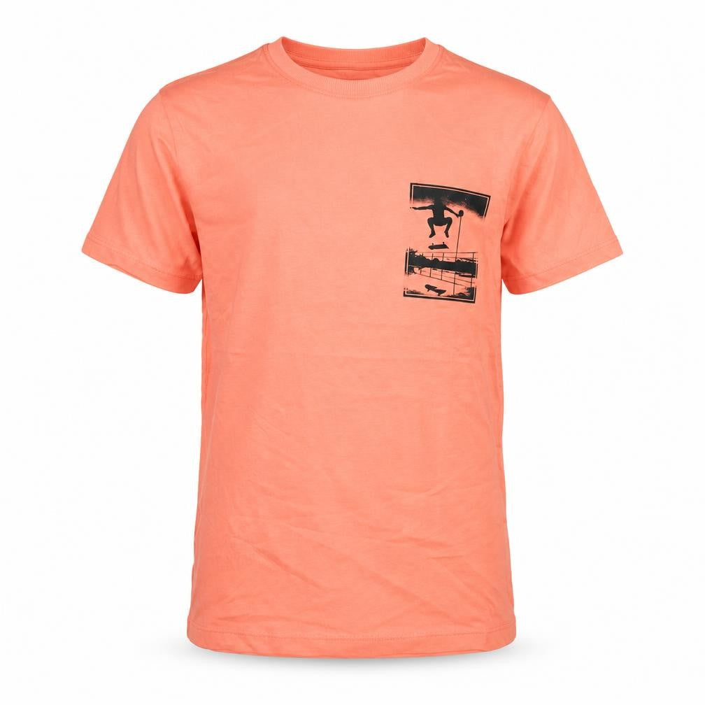 Marks and Spencer Boys Pink Cotton Basic T-Shirt Size 12-13 Years Crew Neck Pullover - Skateboard