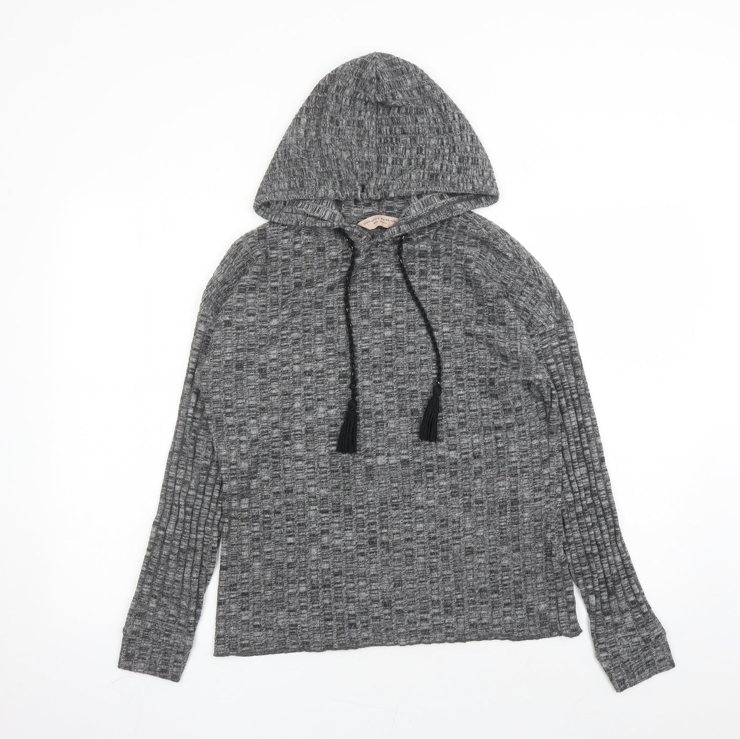 Dorothy Perkins Womens Grey Polyester Pullover Hoodie Size S Pullover - Tasselled
