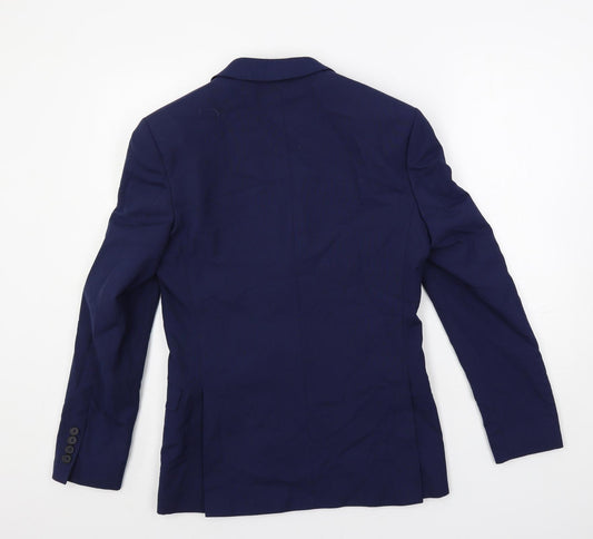 Limehaus Mens Blue Polyester Jacket Suit Jacket Size 36 Regular