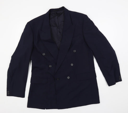 Varteks Mens Blue Polyester Jacket Suit Jacket Size 40 Regular