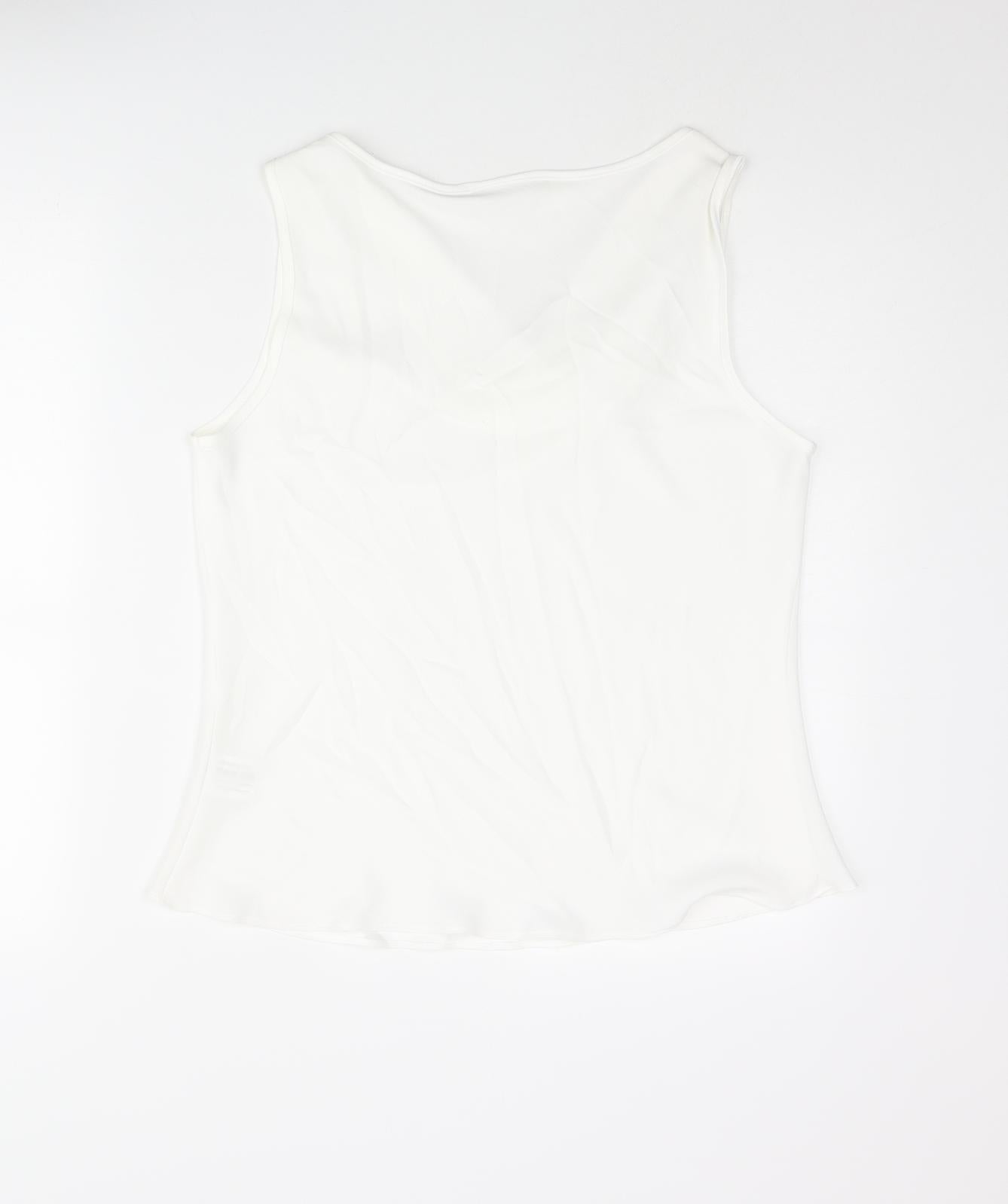 Roman Womens White Polyester Camisole Blouse Size 16 Cowl Neck