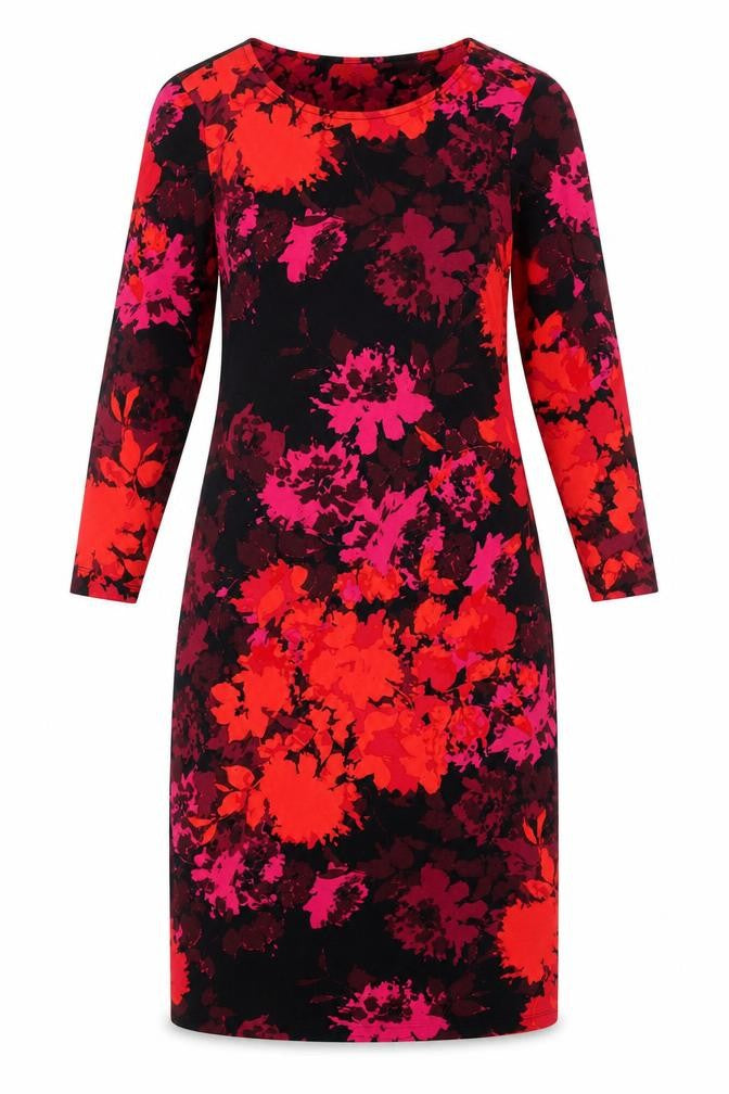 Debenhams Womens Multicoloured Floral Polyester Pencil Dress Size 10 Round Neck Pullover - Belted