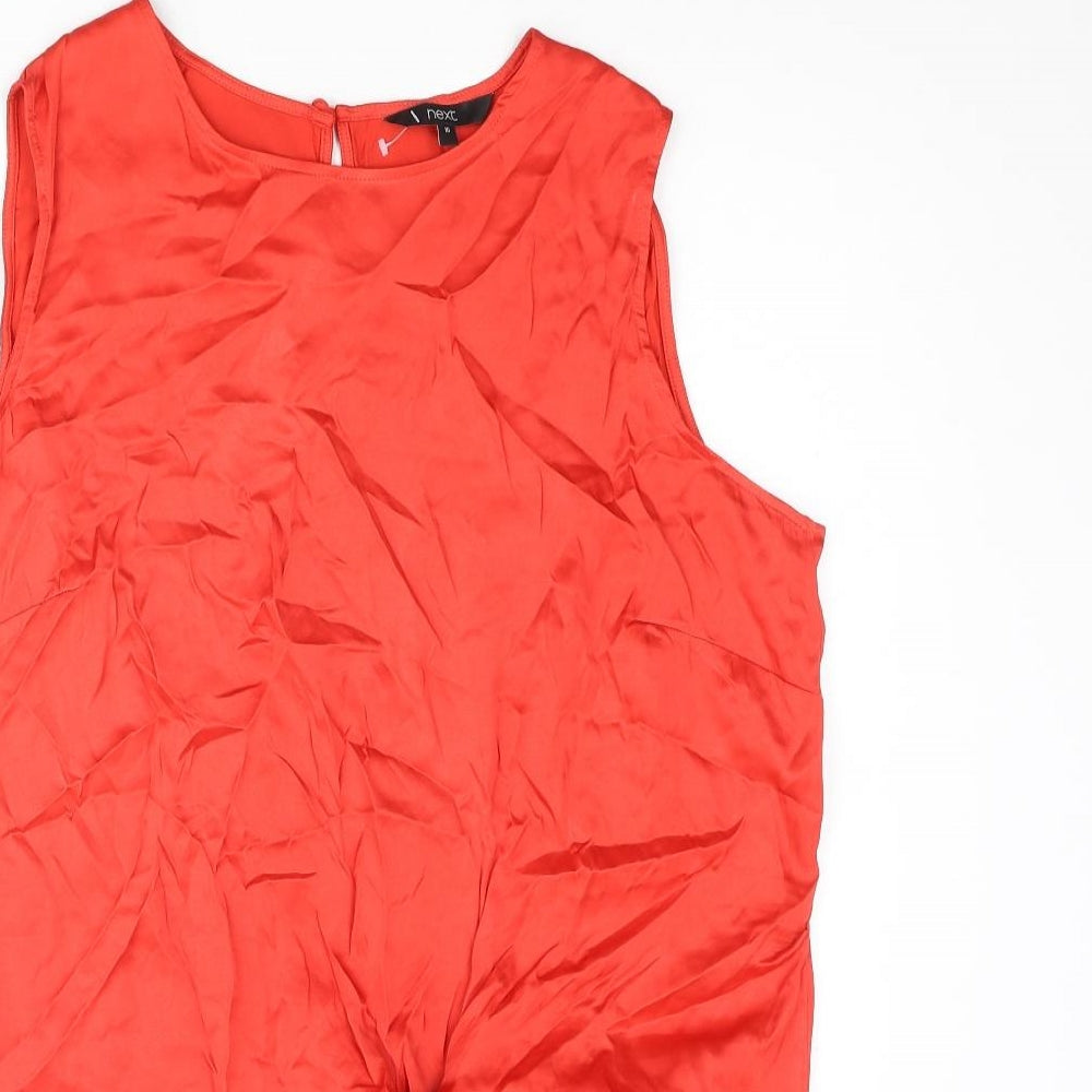 NEXT Womens Red Polyester Camisole Blouse Size 16 Round Neck - Knot Detail