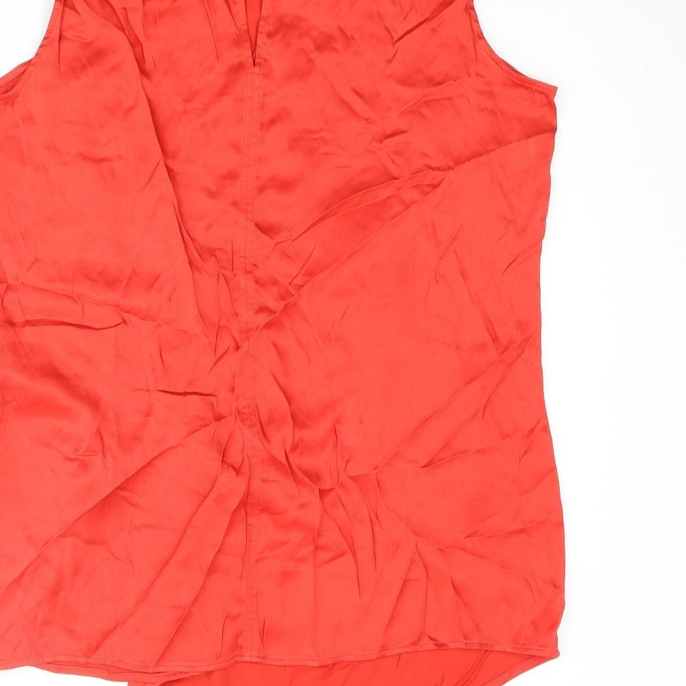 NEXT Womens Red Polyester Camisole Blouse Size 16 Round Neck - Knot Detail