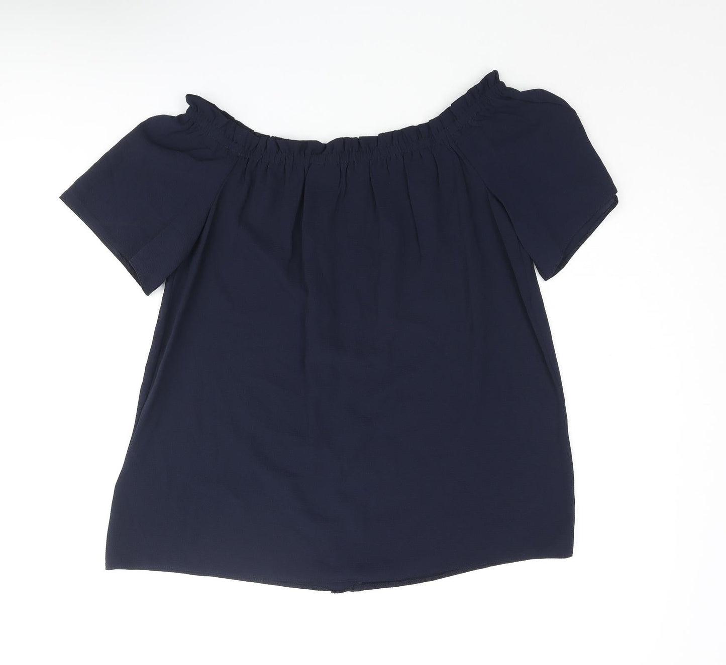 Dorothy Perkins Womens Blue Polyester Basic Blouse Size 8 Off the Shoulder - Button Detail