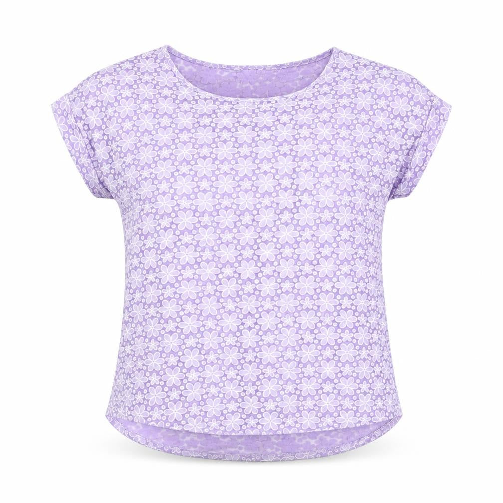 Marks and Spencer Womens Purple Floral Viscose Basic Blouse Size 8 Round Neck