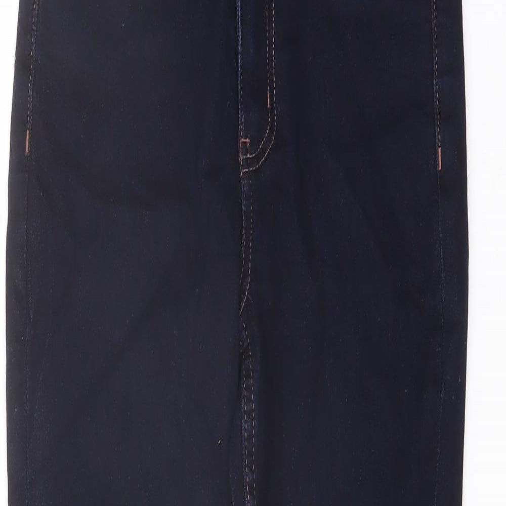 Marks and Spencer Womens Blue Cotton Skinny Jeans Size 6 L26 in Regular Button