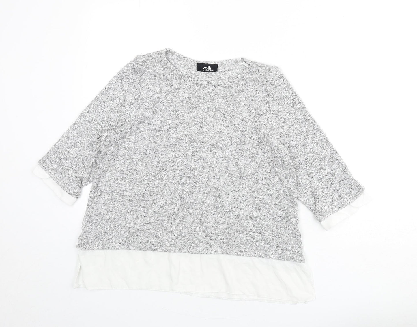 Wallis Womens Grey Boat Neck Viscose Pullover Jumper Size 14
