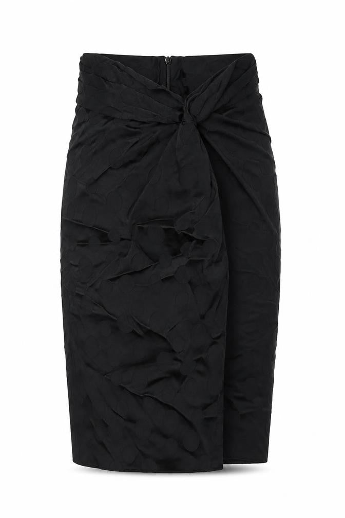 Zara Womens Black Polka Dot Viscose Straight & Pencil Skirt Size XS Zip