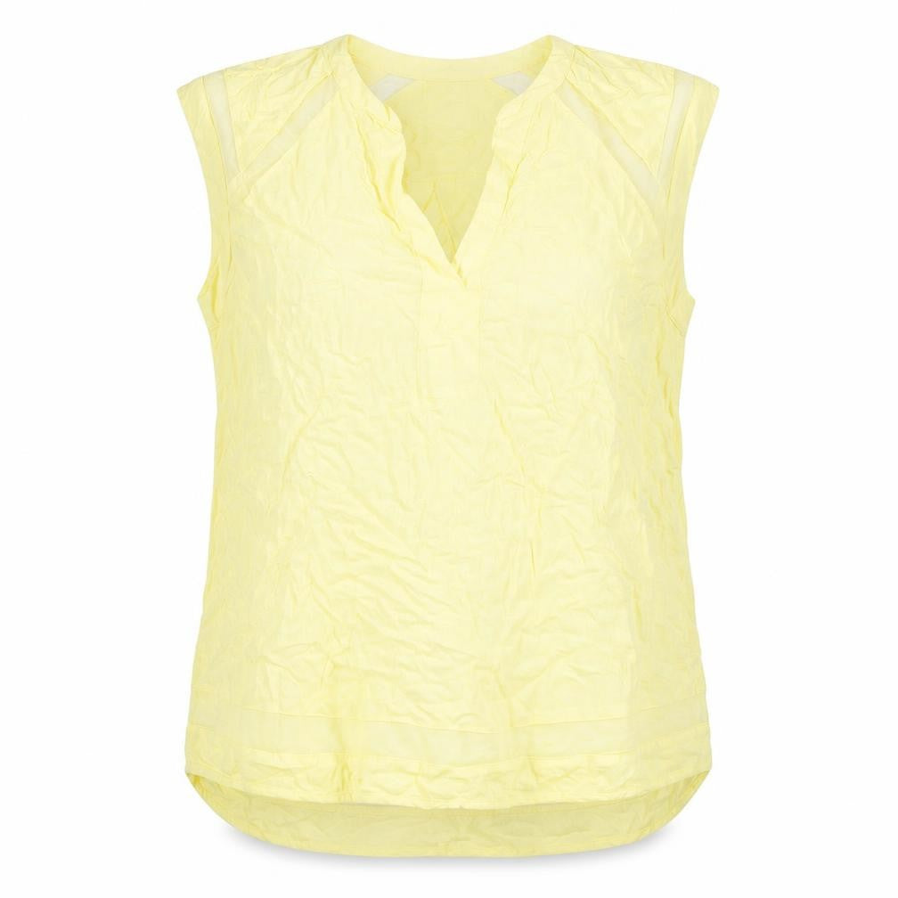 Warehouse Womens Yellow Polyester Basic Tank Size 16 V-Neck - Mesh Panels