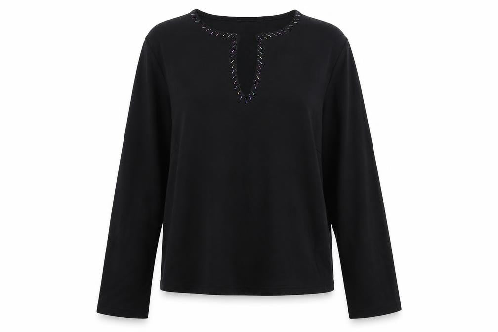 Womens UK Size 14 J.Taylor Black Polyester T-Shirt