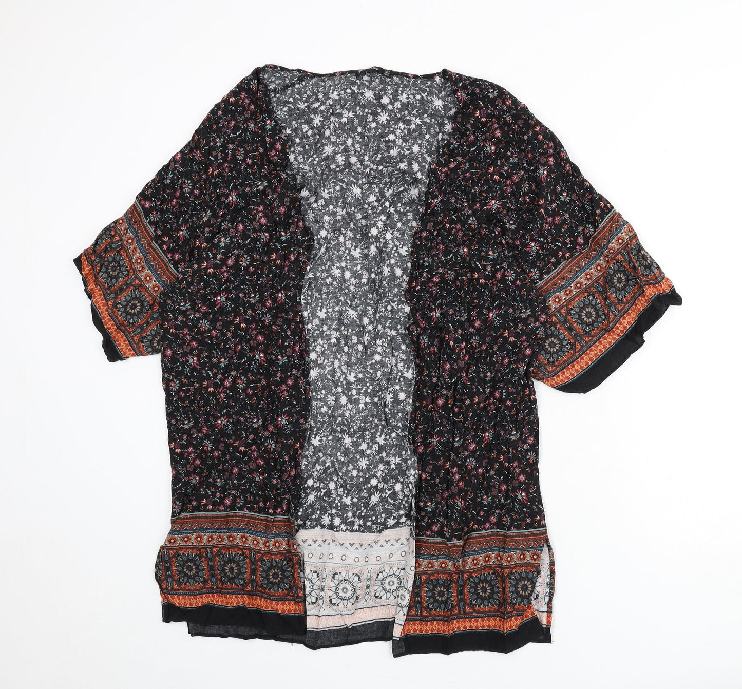 Stradivarius Womens Multicoloured Geometric Polyester Kimono Blouse Size M V-Neck