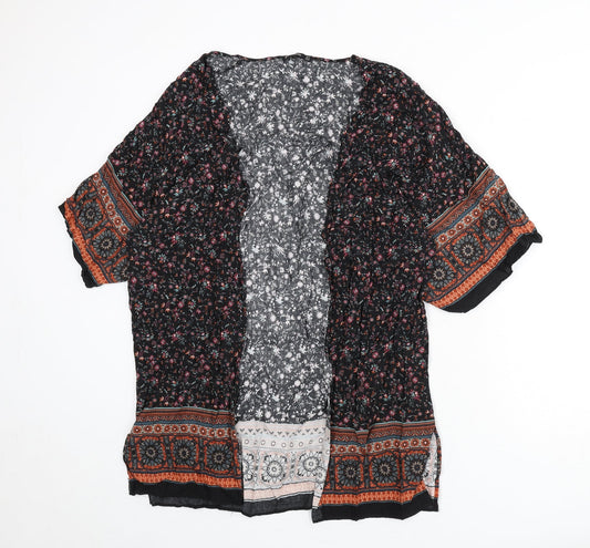 Stradivarius Womens Multicoloured Geometric Polyester Kimono Blouse Size M V-Neck