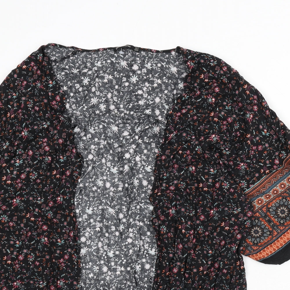 Stradivarius Womens Multicoloured Geometric Polyester Kimono Blouse Size M V-Neck
