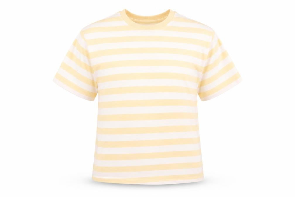 Marks and Spencer Boys Orange Striped Cotton Basic T-Shirt Size 8-9 Years Crew Neck Pullover