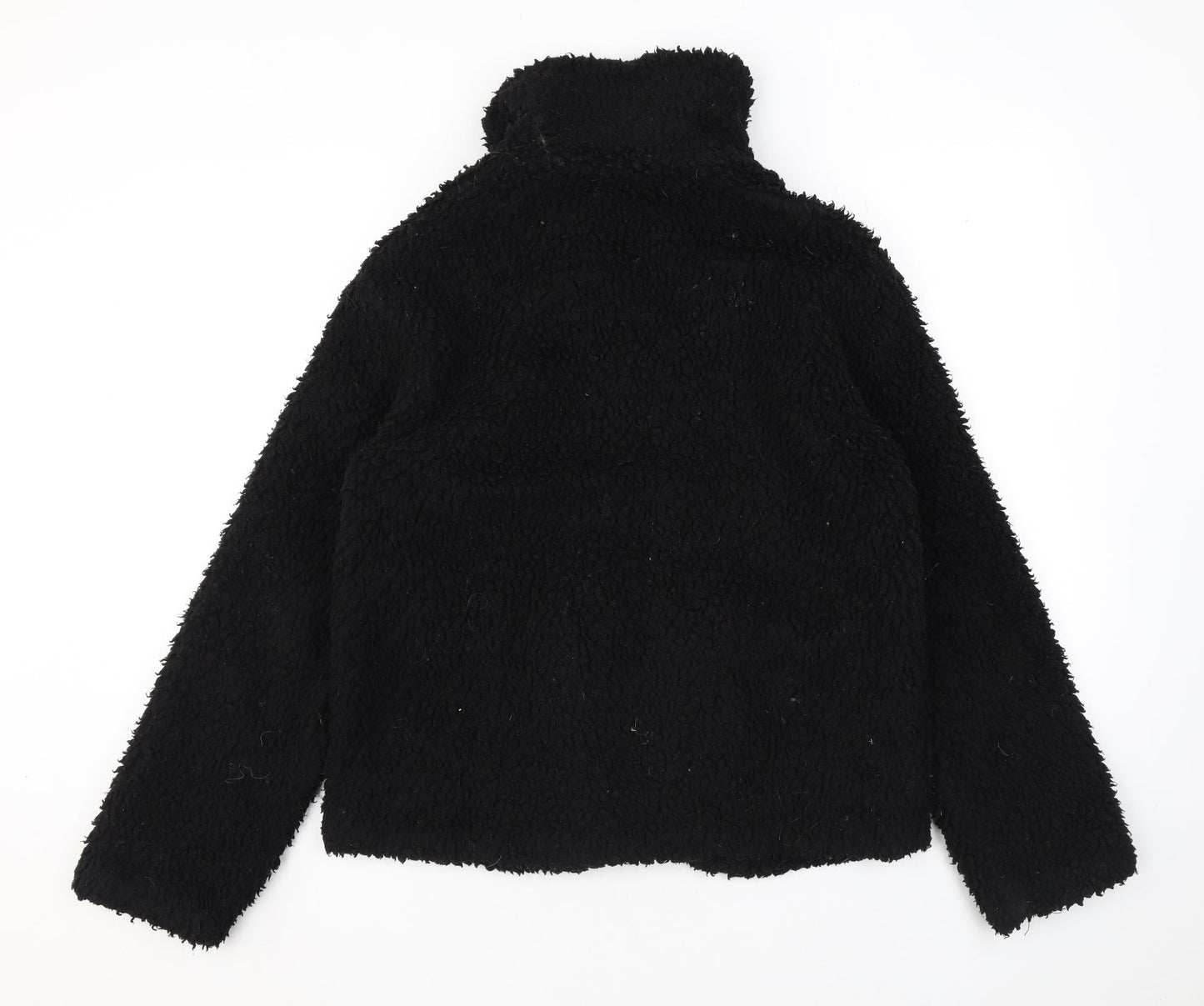 Topshop Womens Black Jacket Size S Zip - Teddy Bear Style