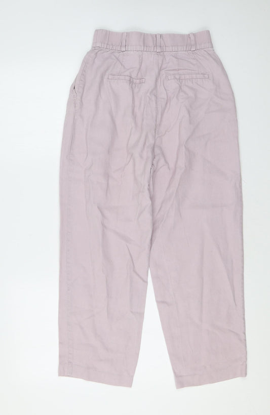 H&M Womens Purple Lyocell Trousers Size 8 L24 in Regular Zip
